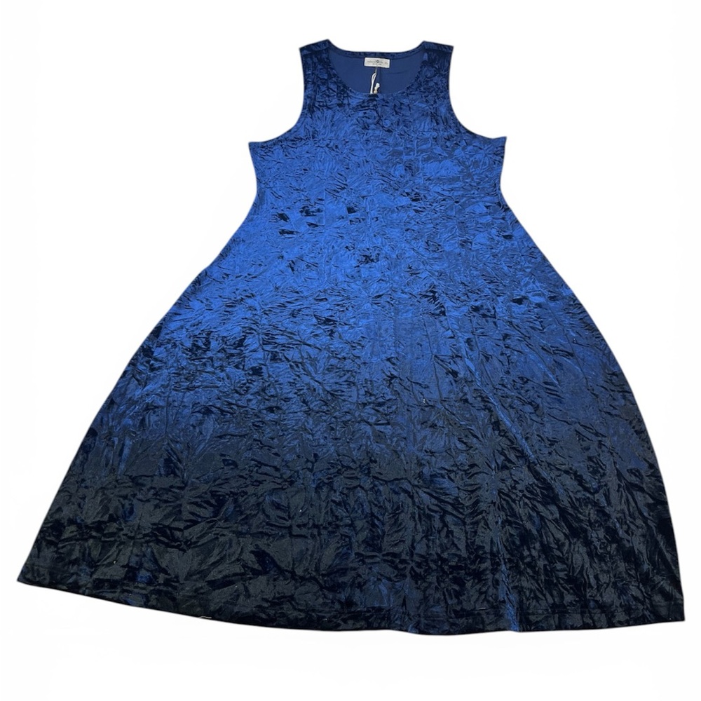Natural Life Veronica Navy Crushed Velvet Sleeveless Maxi Dress N266-15 - Picture 4 of 9